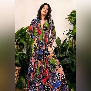 Farm Rio Under The Sea Maxi Dress Seashell